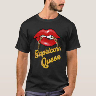 Camiseta Zodiac Astrology Lip Capricorn Queen December