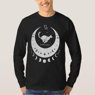 Camiseta Zodiac Capricorn Horoscope Astrology Sign Cat Cres