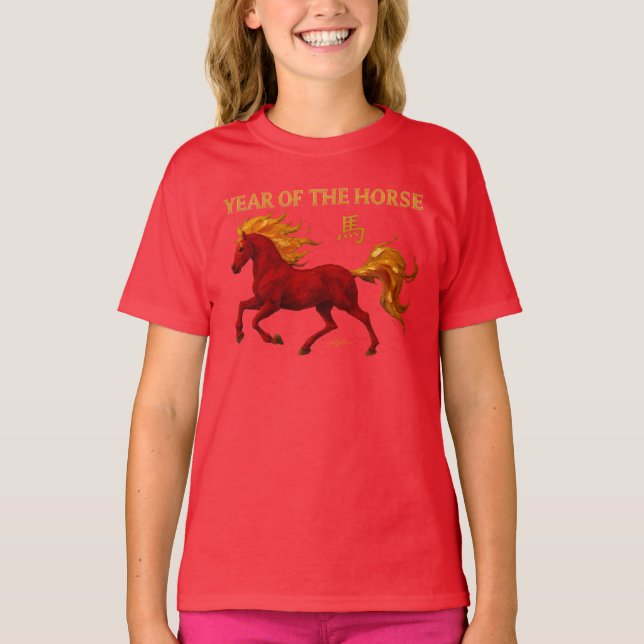 Camiseta Zodiac Chinese New Year 2026 Yang Fire Horse (Anverso)