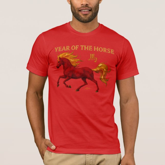 Camiseta Zodiac Chinese New Year 2026 Yang Fire Horse (Anverso)