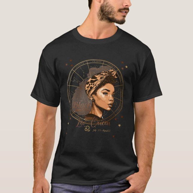 Camiseta Zodiac Constellation Leo Black Queen (Anverso)