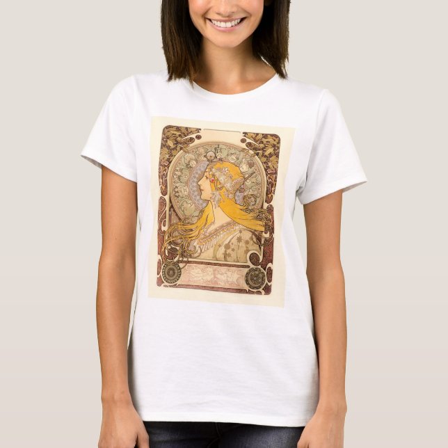 Camiseta Zodiac de Alphonse Mucha (Anverso)
