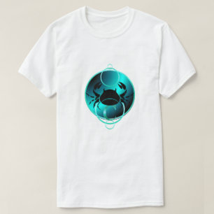 Camiseta Zodiac Design Cáncer azul metálico