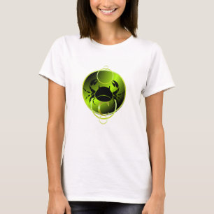 Camiseta Zodiac Design Cáncer Verde Metálico