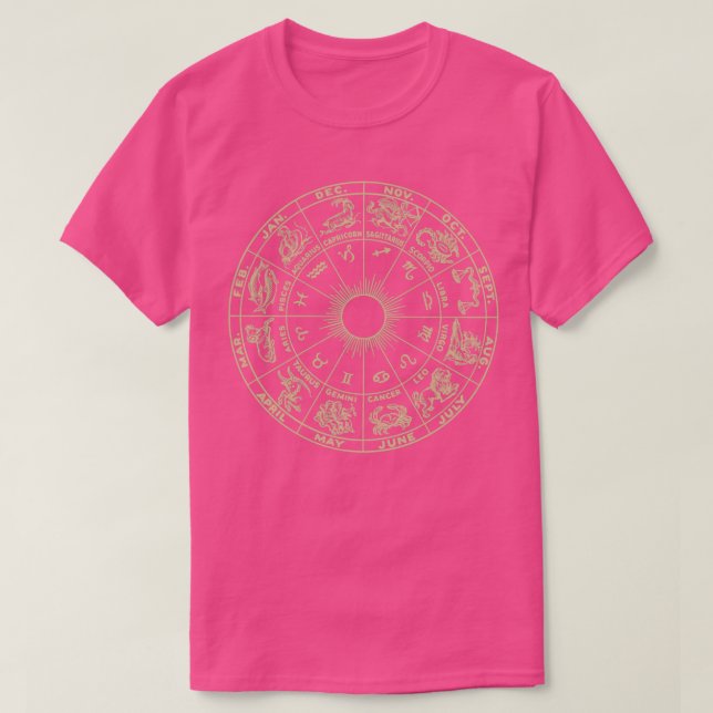 Camiseta Zodiac Horoscope Rueda Astrología Tarot ds Cosmos  (Diseño del anverso)