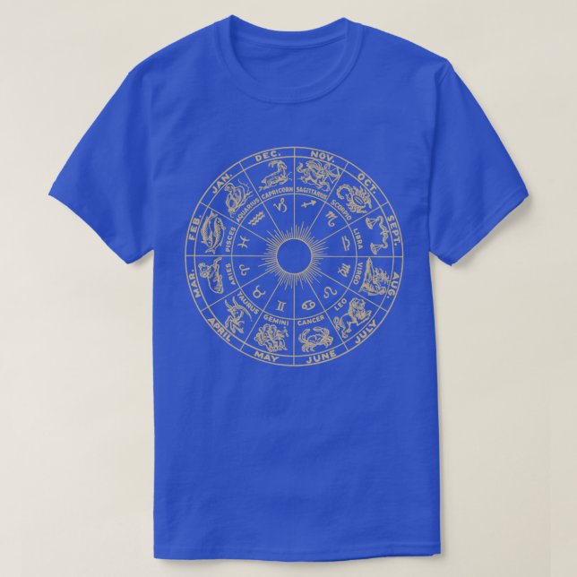 Camiseta Zodiac Horoscope Rueda Astrología Tarot ds Cosmos  (Diseño del anverso)