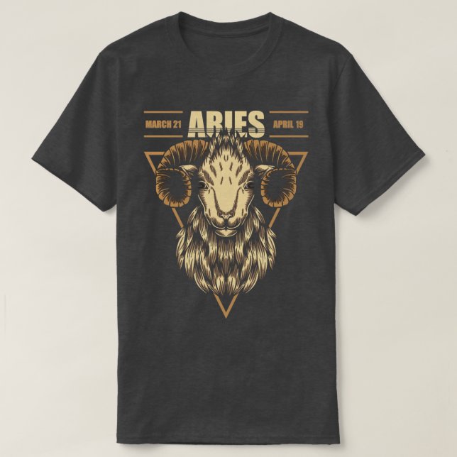 Camiseta Zodiac Horoscopio Rótulo Aries Astrología Tarot (Diseño del anverso)
