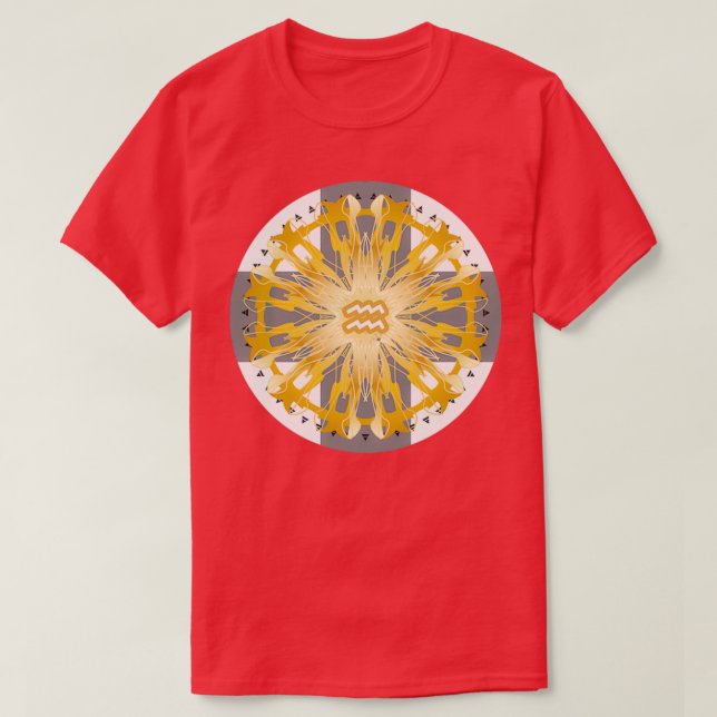 Camiseta Zodiac Mandala AQUARIUS White (Diseño del anverso)
