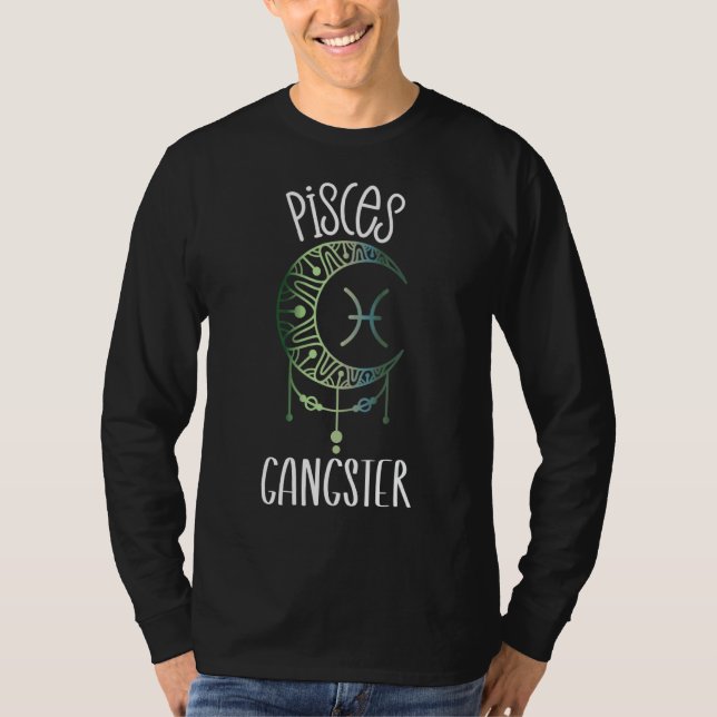 Camiseta Zodiac Pisces Cosas Para Mujeres Pisces Gangster C (Anverso)