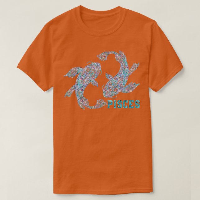 Camiseta Zodiac Rótulo Pisces (Diseño del anverso)
