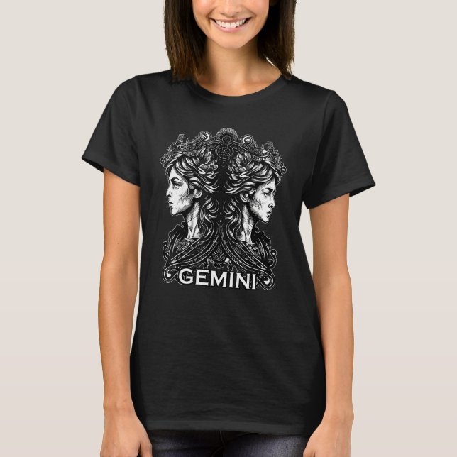 Camiseta Zodiac Sign Gemini Twins Astrology Symbol Ancient  (Anverso)