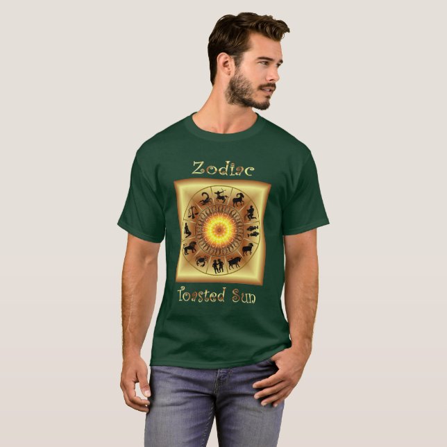 Camiseta Zodiac ~ Sol tostado ~ Astrología occidental ~ (Anverso completo)