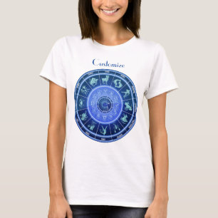 Camiseta Zodiac Sun Rótulo Astrología Calendario Thunder_