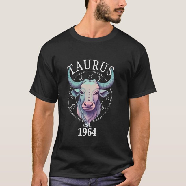 Camiseta Zodiac Taurus Bull Born in 1964 (Anverso)