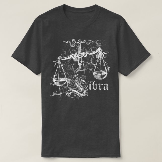 Camiseta Zodiac Vintage Libra (Diseño del anverso)