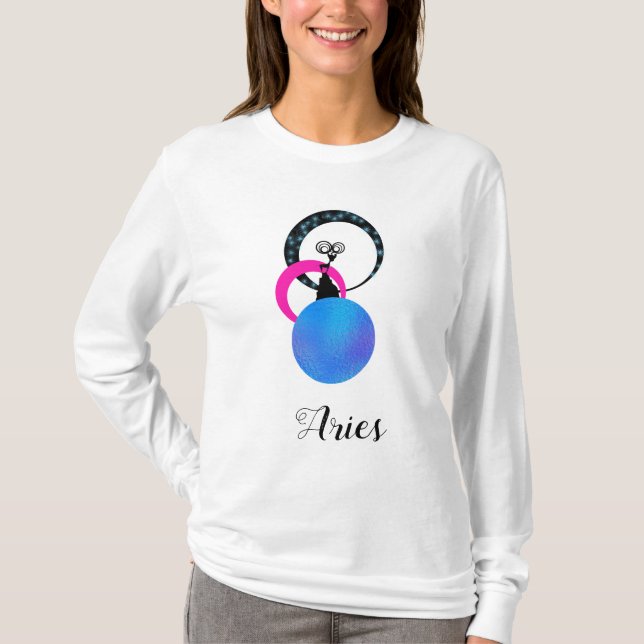 Camiseta Zodiaco blanco de maternidad del aries de las (Anverso)