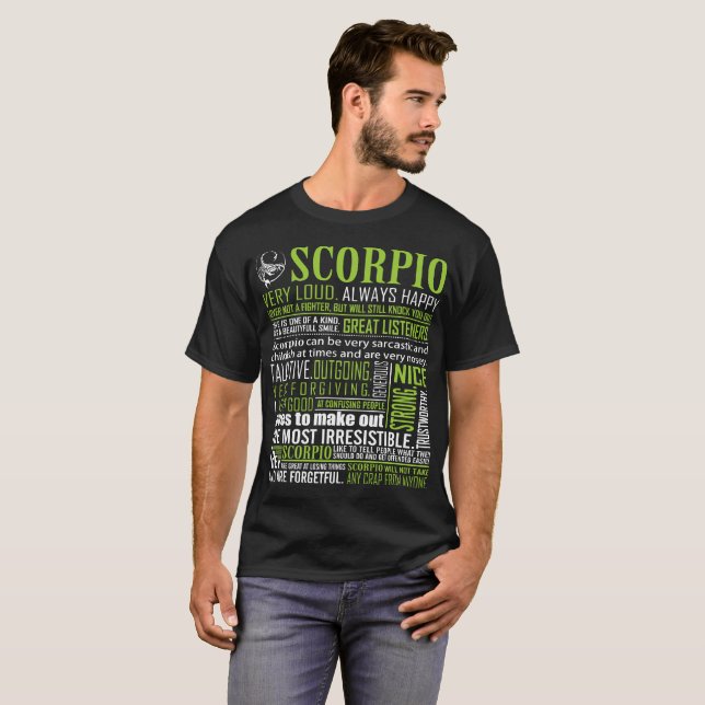 Camiseta Zodiaco hablador siempre feliz del escorpión muy (Anverso completo)