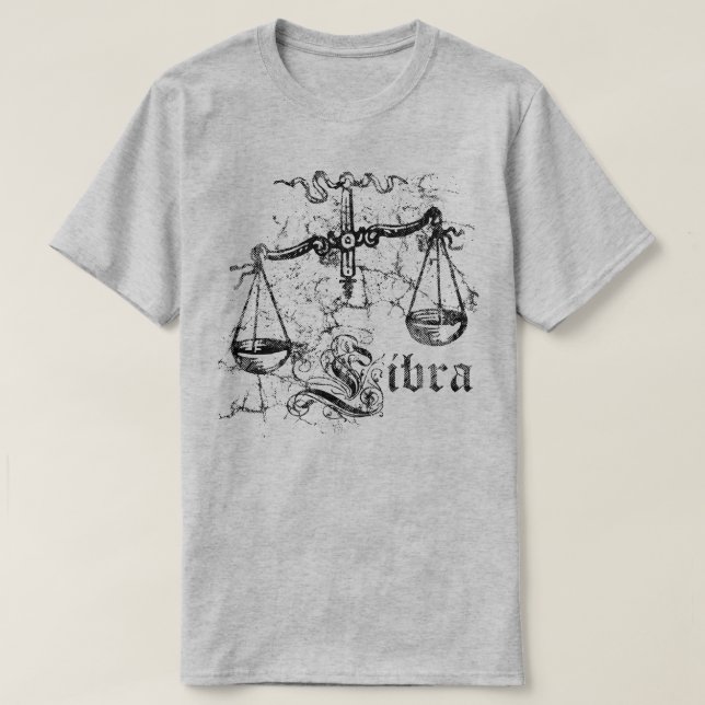 Camiseta Zodiaco Libra Vintage (Diseño del anverso)