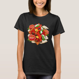 Camiseta Zodiaco Lunar Lindo Año Nuevo Chino Rojo del Cabal