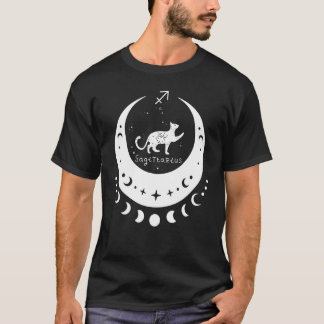 Camiseta Zodíaco Sagitario Horóscopo Astrología Gato Cresce