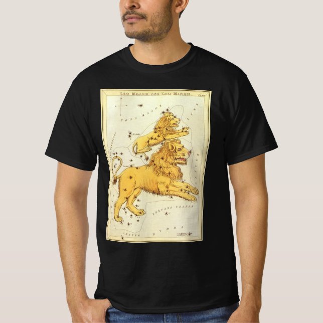 Camiseta Zodiaco vintage, Constelación León Astrológica (Anverso)