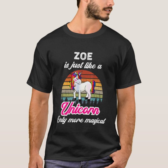 Camiseta Zoe Es Como Una Mujer Chica De Unicornio (Anverso)