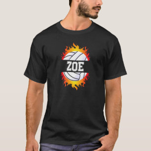Camiseta Zoe Nombre Jugadora De Voleibol Chicas Pelota Y Re