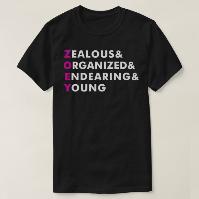 Camiseta Zoey Name Personalized Gift (Diseño del anverso)
