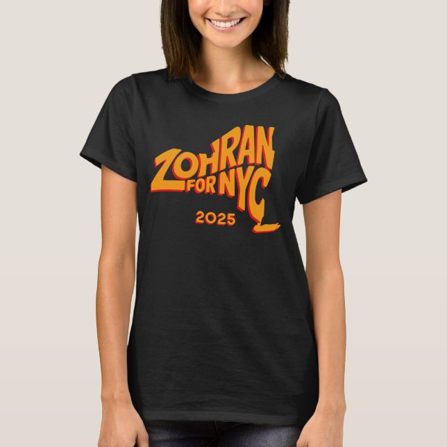 Camiseta Zohran para NYC 2025, Campaña Progresista (Anverso)