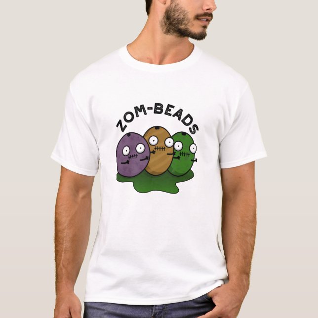 Camiseta Zom-abalorios Funny Halloween Zombie Beads Pun (Anverso)
