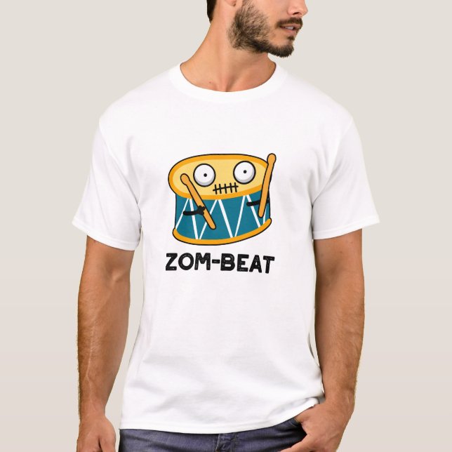 Camiseta Zom-beat Funny Halloween Zombie Drum Pun (Anverso)