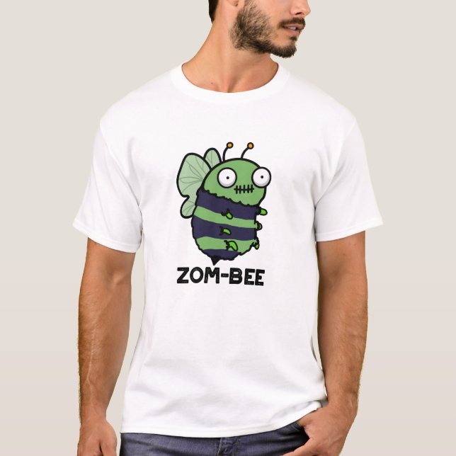 Camiseta Zom-bee Funny Halloween Zombie Bee Pun (Anverso)
