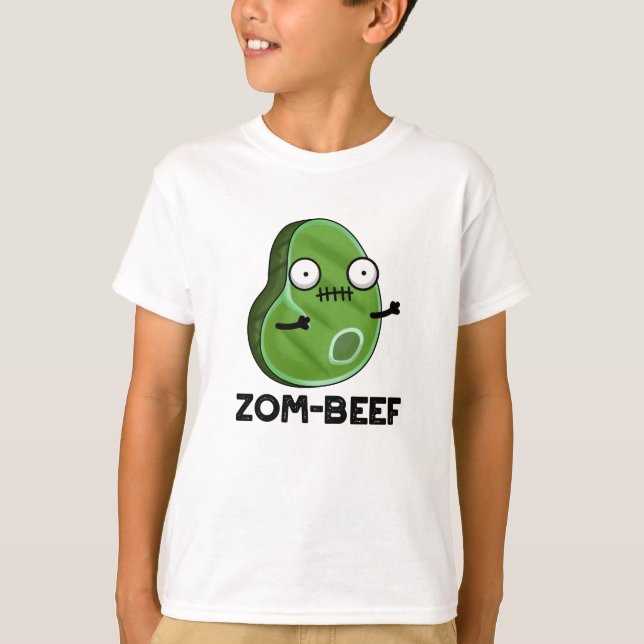 Camiseta Zom-beef Funny Halloween Zombie Meat Pun (Anverso)