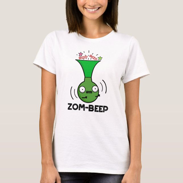 Camiseta Zom-beep Funny Halloween Zombie Honker Pun (Anverso)