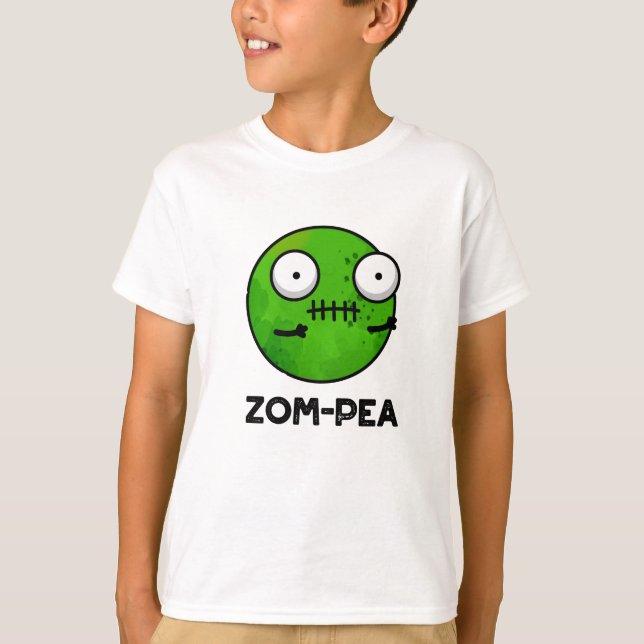 Camiseta Zom-pea Funny Halloween Zombie Pea Pun (Anverso)