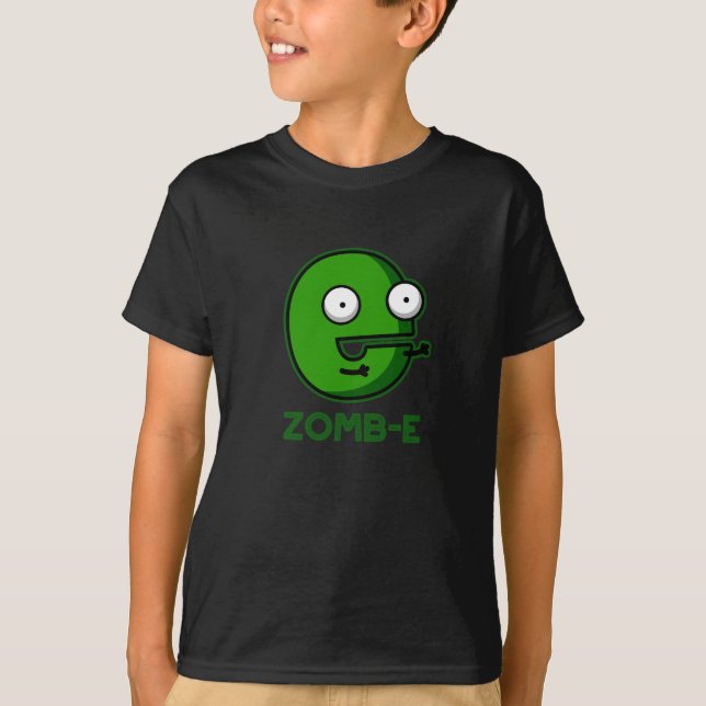 Camiseta Zomb-E Funny Halloween Zombie Alphabet Pun (Anverso)