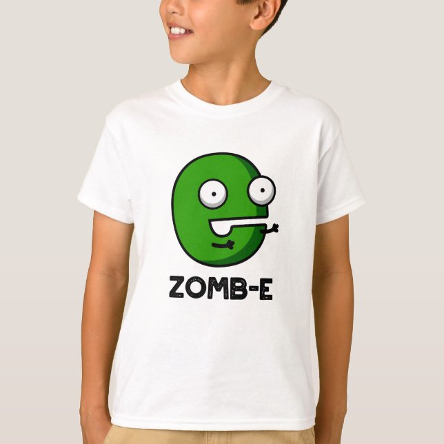 Camiseta Zomb-E Funny Halloween Zombie Alphabet Pun (Anverso)