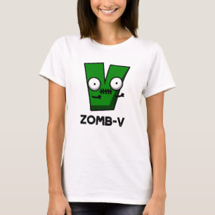 Camiseta Zomb-V Funny Halloween Zombie Alphabet V Pun