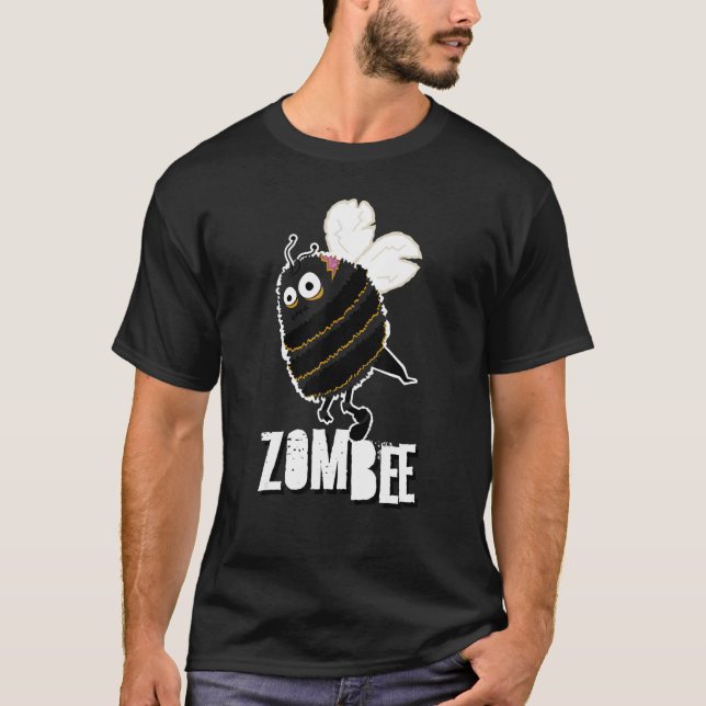 Camiseta Zombee Bee Zombie Halloween Bumblebee Yellow Spook (Anverso)