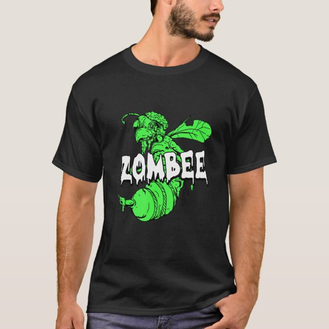 Camiseta Zombee Halloween Costume Guay Bee Zombie Pun Bee (Anverso)