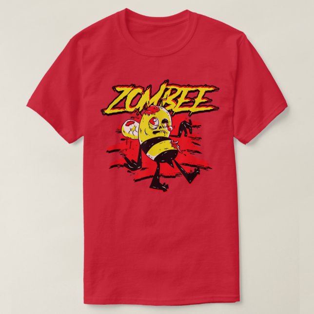 Camiseta Zombee Zombie Bee Halloween Para Beekeper Yellow B (Diseño del anverso)
