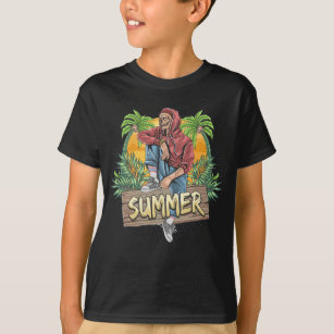 Camiseta Zombi De Calavera Con Hojas Tropicales Y Árbol De 