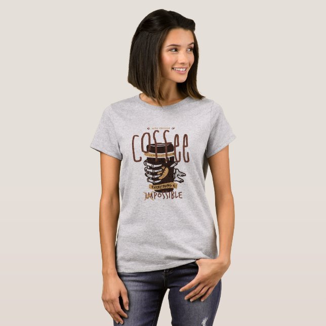 Camiseta Zombi Divertido Con Suficiente Café (Anverso completo)