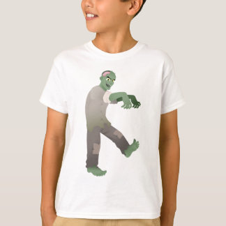 Camiseta Zombi verde que camina lentamente con los brazos