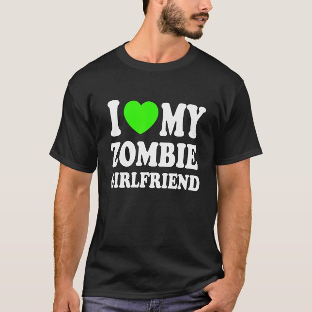 Camiseta zombie - Amo a mi novia zombie - golpe (Anverso)