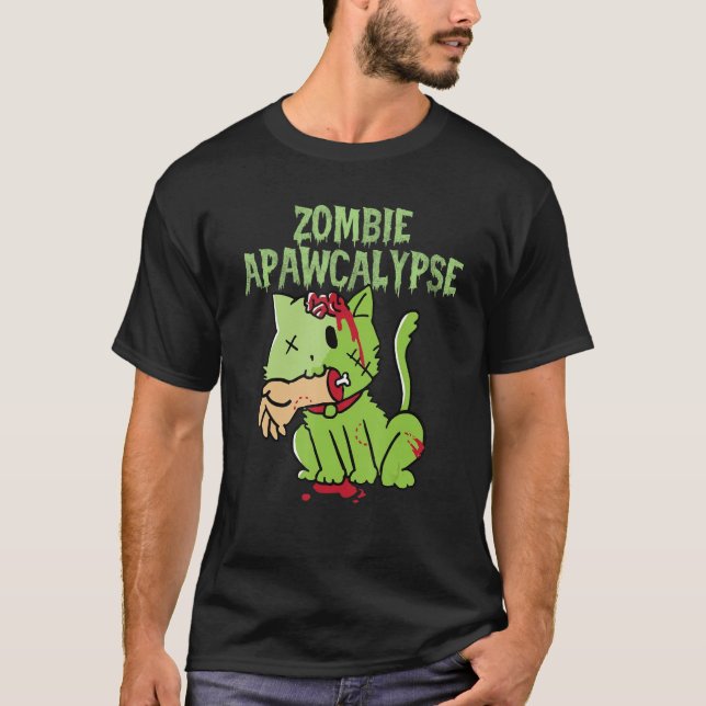 Camiseta Zombie Apawcalypse Cute Kitten Zombie Gato Zombie (Anverso)