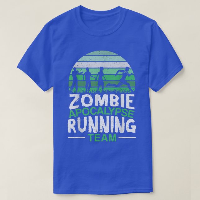 Camiseta Zombie Apocalipsis Corriendo Equipo Halloween Tric (Diseño del anverso)