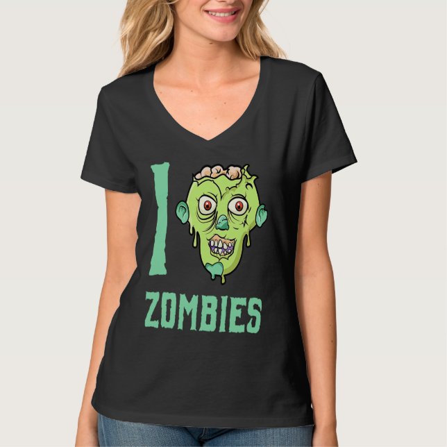 Camiseta Zombie Apocalypse  I Heart Zombies (Anverso)