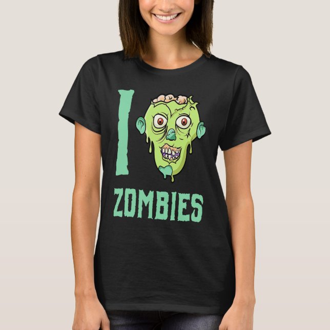 Camiseta Zombie Apocalypse  I Heart Zombies (Anverso)