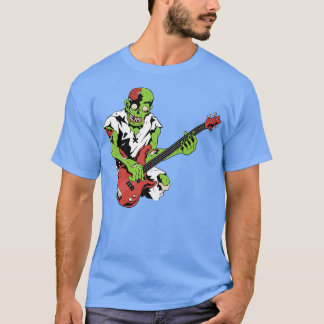 Camiseta Zombie Bass Guitar Lazy Halloween Costume Music Mu